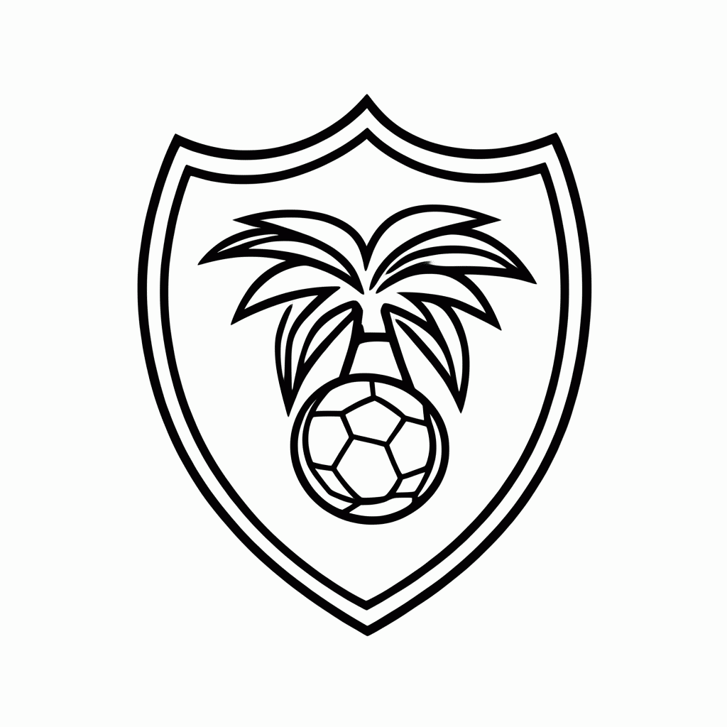 Desenho de Símbolo da Seleção da Arábia Saudita para colorir e imprimir grátis em folha A4