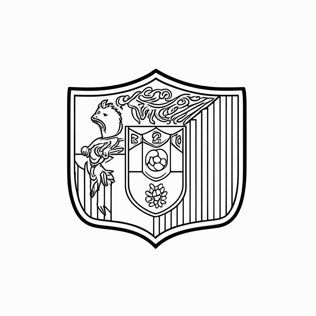 Desenho de Símbolo da Seleção Espanhola para colorir e imprimir grátis em folha A4