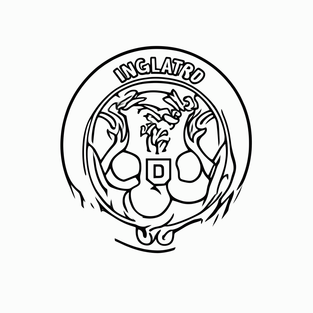 Desenho de Símbolo da Seleção Inglesa para colorir e imprimir grátis em folha A4