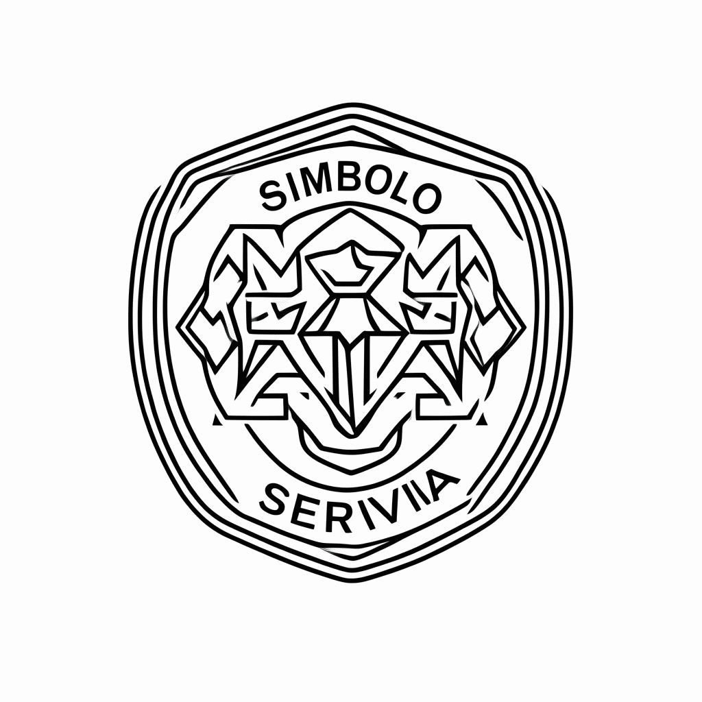 Desenho de Símbolo da Seleção Sérvia para colorir e imprimir grátis em folha A4