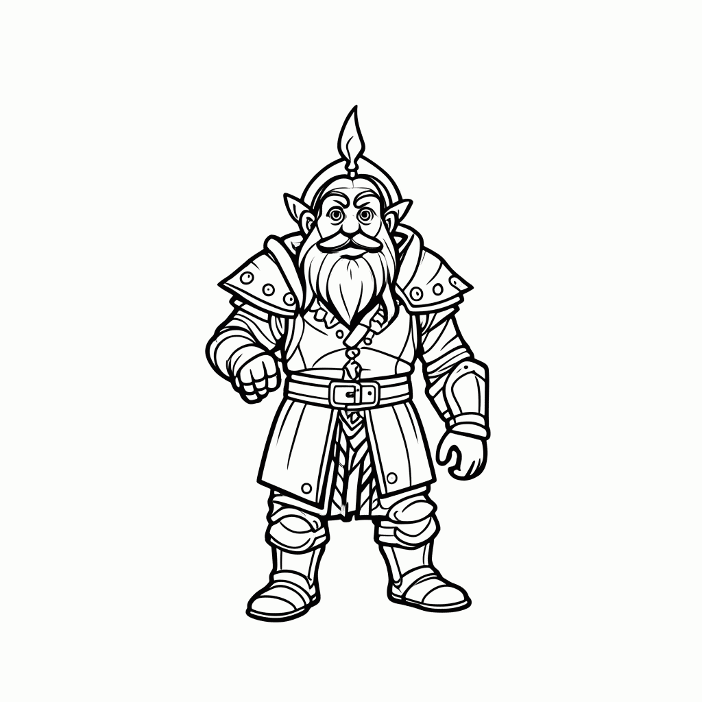 Desenho de Gimli Anao Guerreiro para colorir e imprimir grátis em folha A4