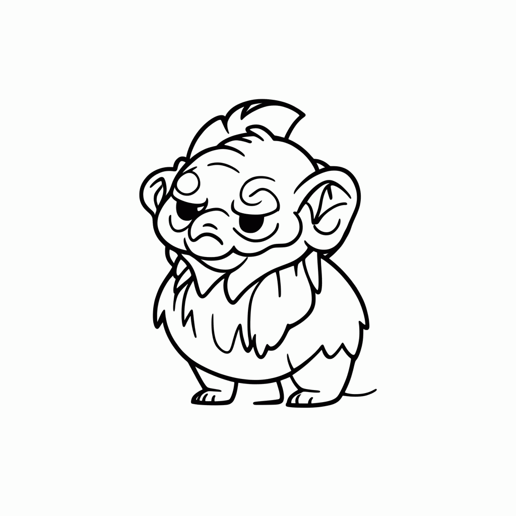 Desenho de Gollum Criatura Precioso para colorir e imprimir grátis em folha A4