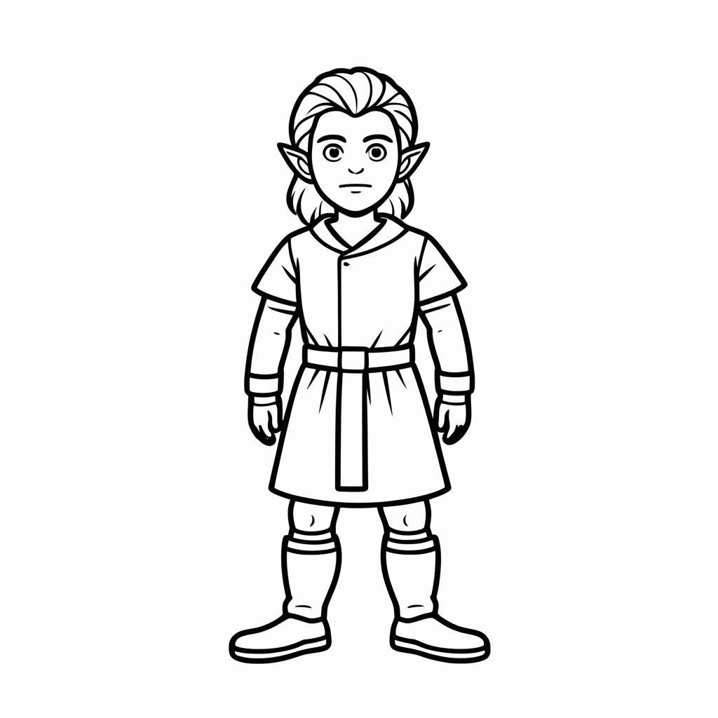 Desenho de Legolas Arqueiro Elfo para colorir e imprimir grátis em folha A4