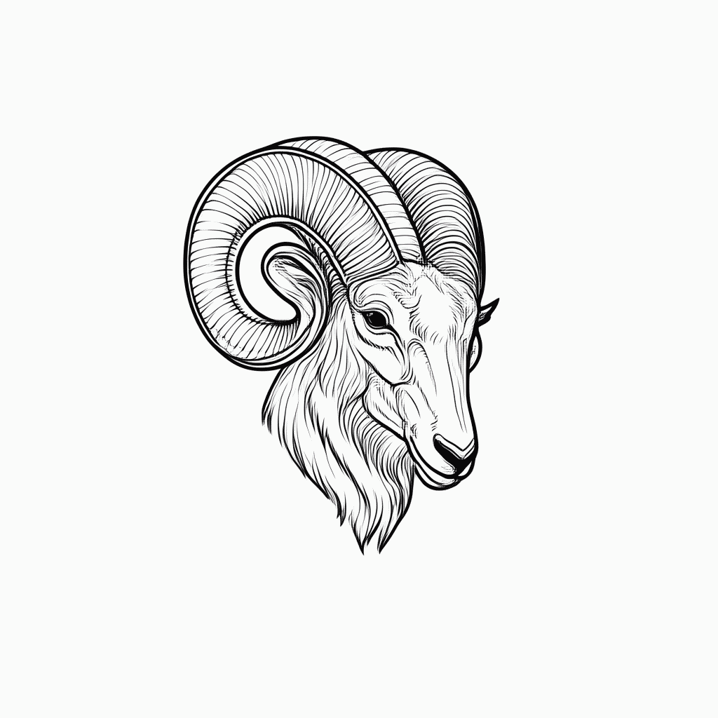 Desenho de Aries para colorir e imprimir grátis em folha A4