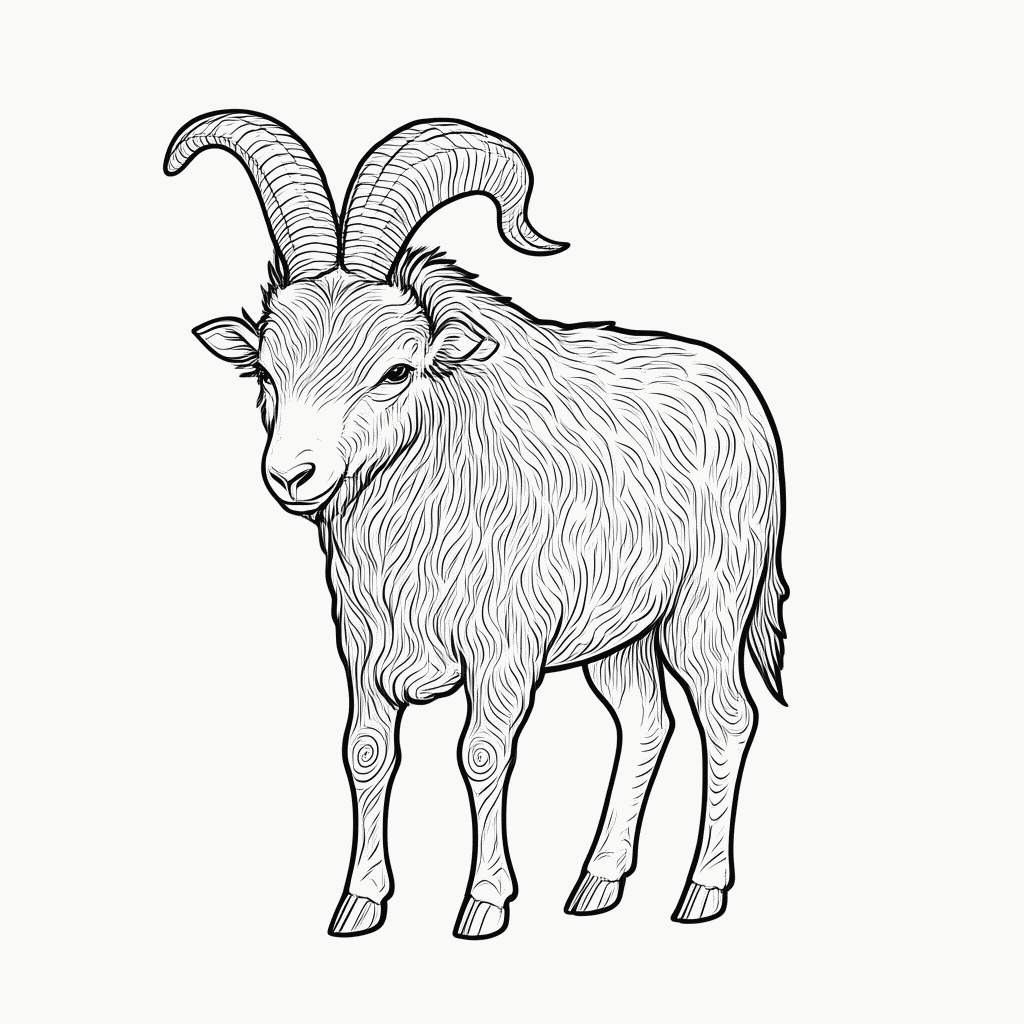Desenho de Capricornio para colorir e imprimir grátis em folha A4