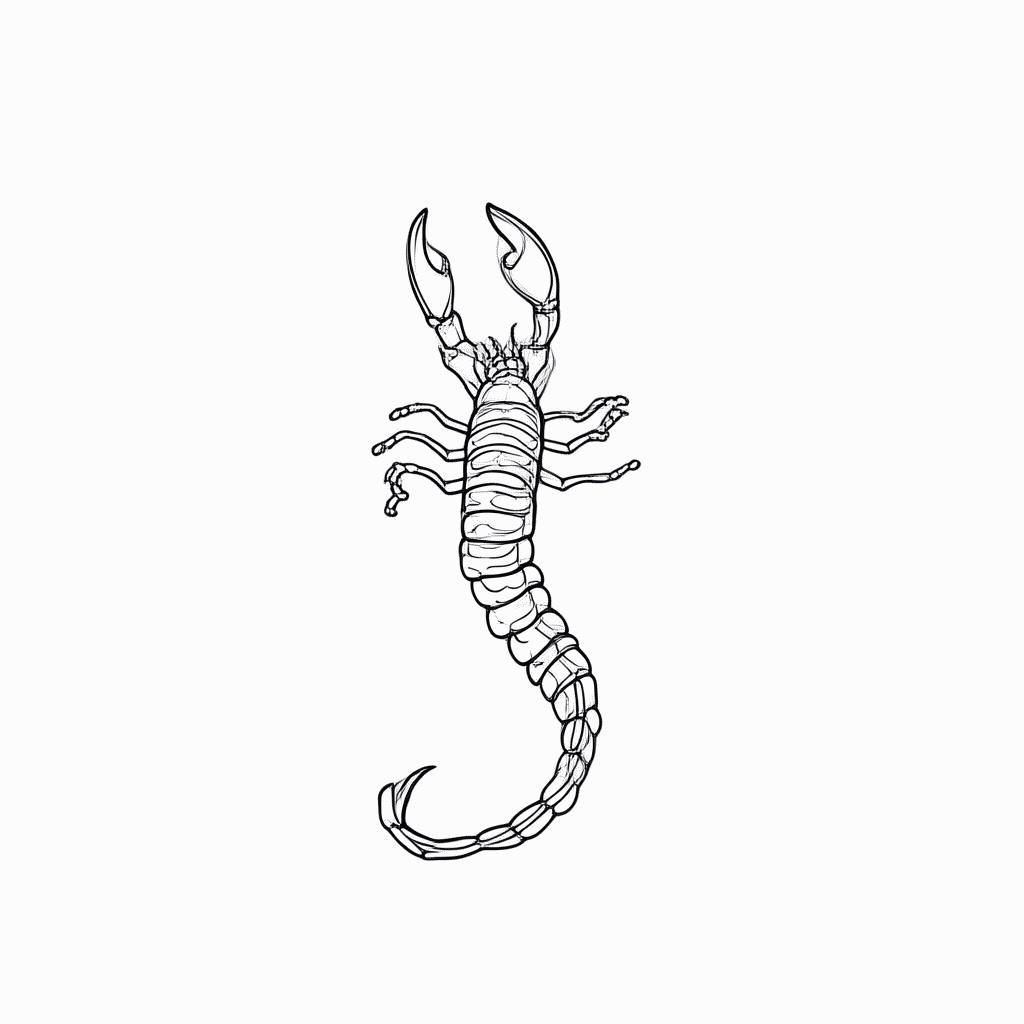 Desenho de Escorpiao para colorir e imprimir grátis em folha A4