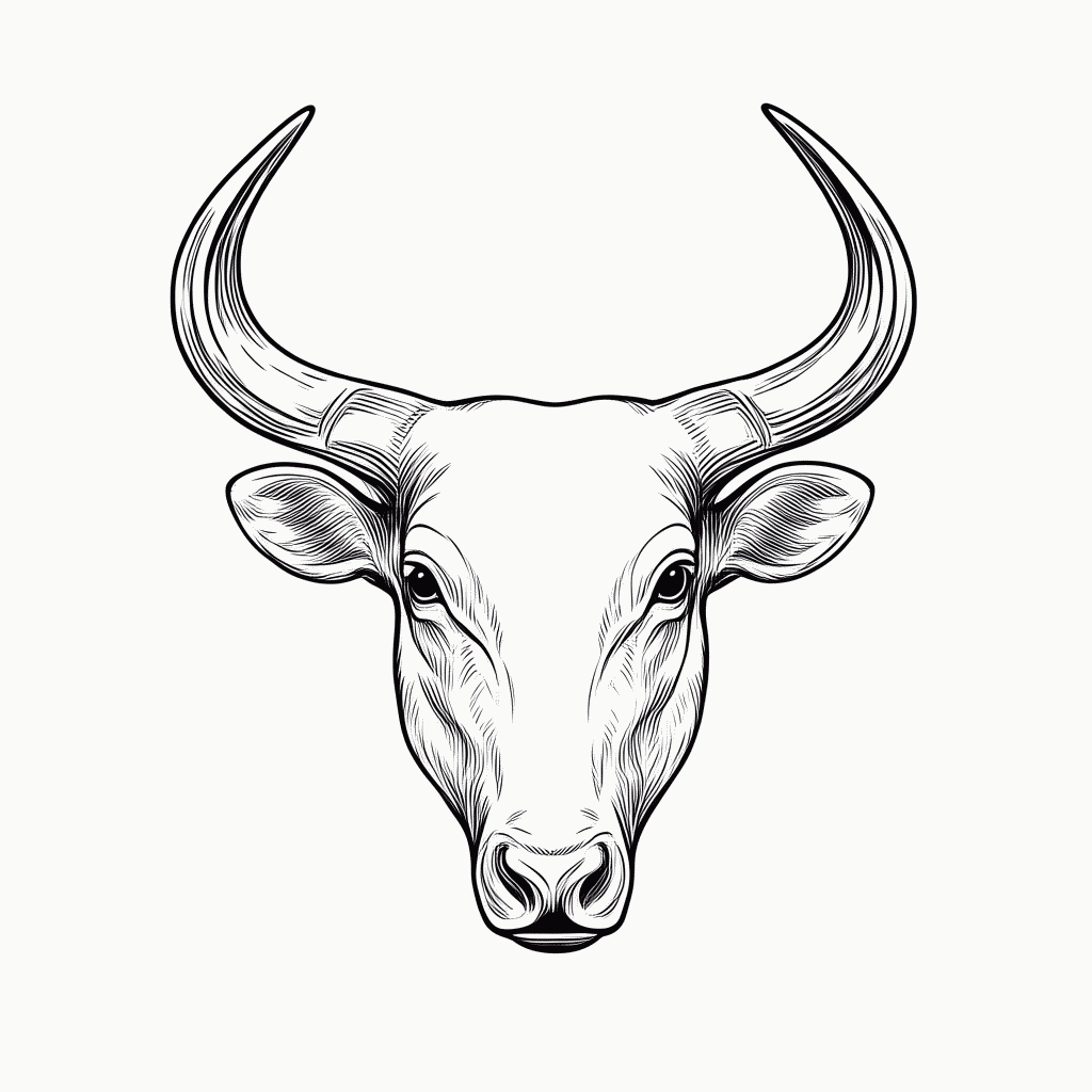 Desenho de Touro para colorir e imprimir grátis em folha A4