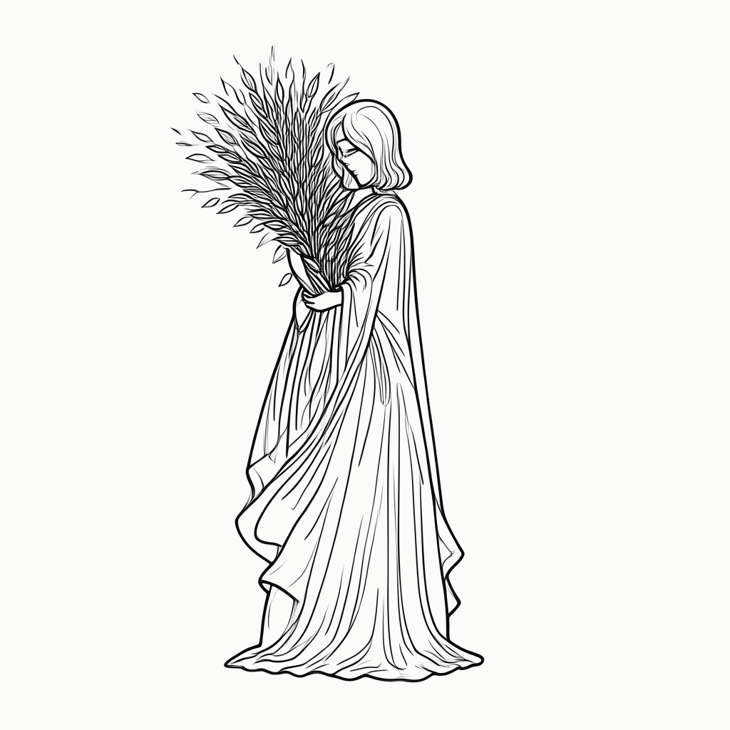 Desenho de Virgem para colorir e imprimir grátis em folha A4