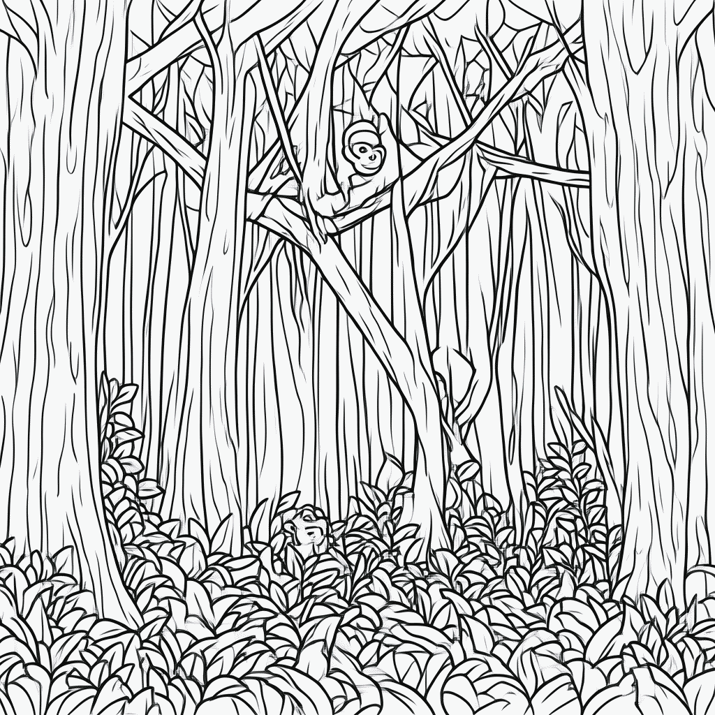Desenho de Amazonia Floresta para colorir e imprimir grátis em folha A4