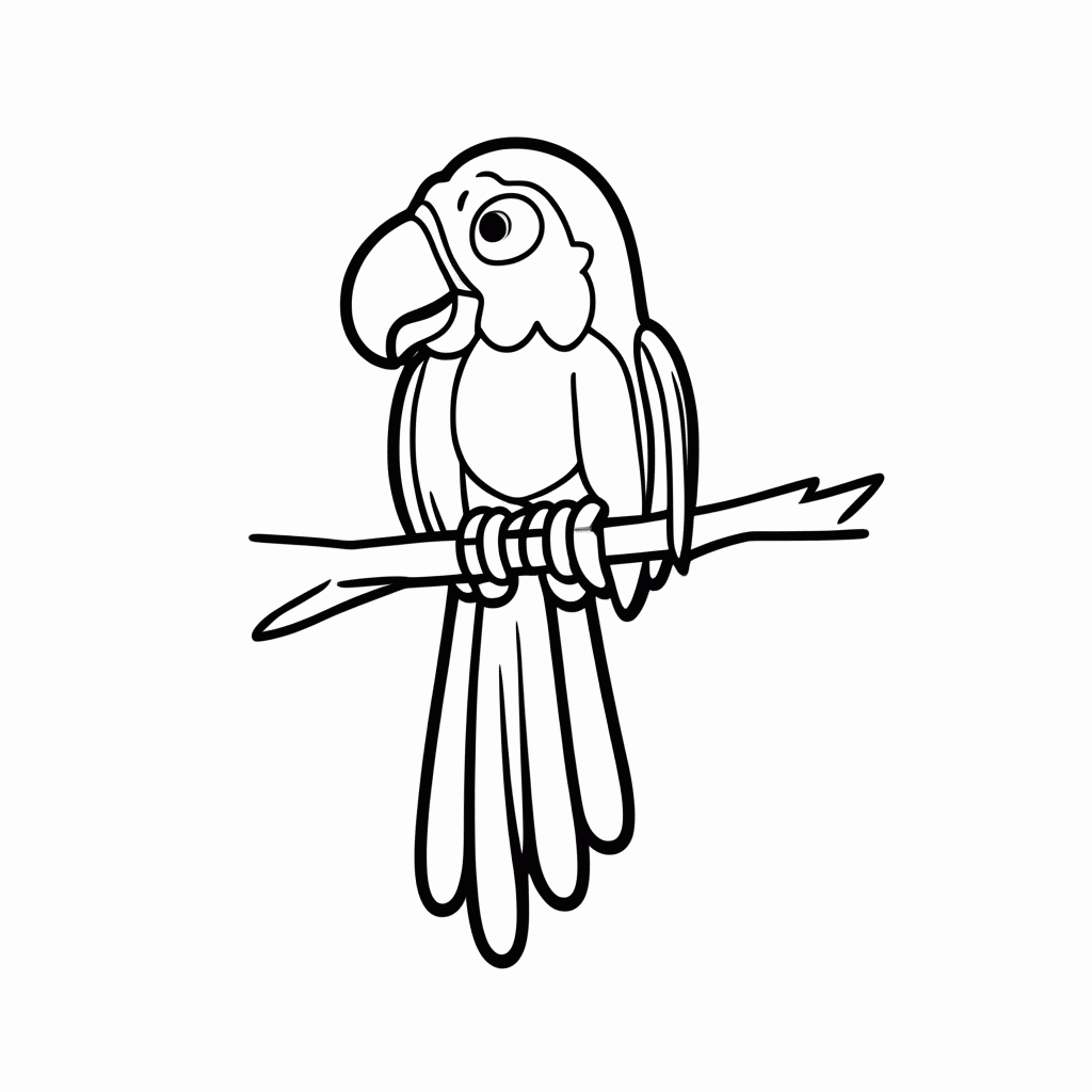 Desenho de Arara Azul para colorir e imprimir grátis em folha A4