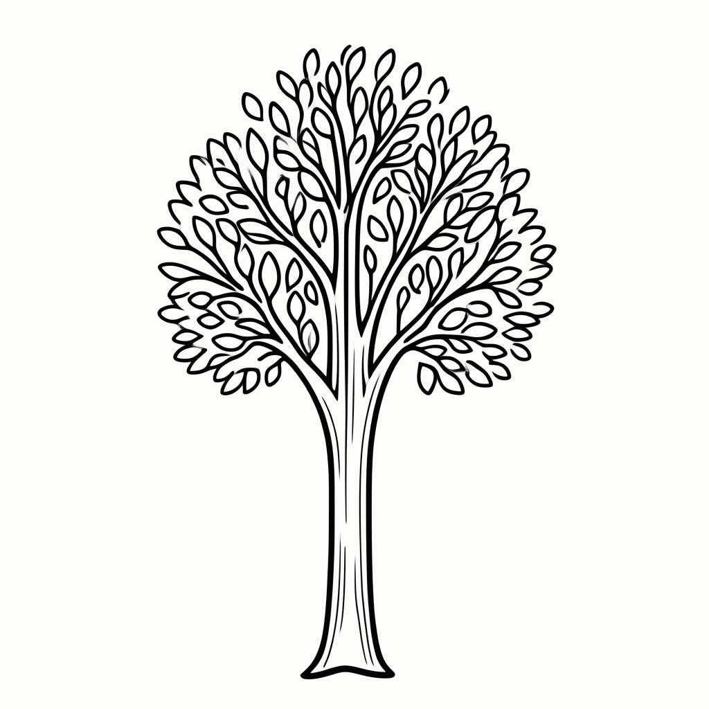 Desenho de Arvore Pau Brasil para colorir e imprimir grátis em folha A4