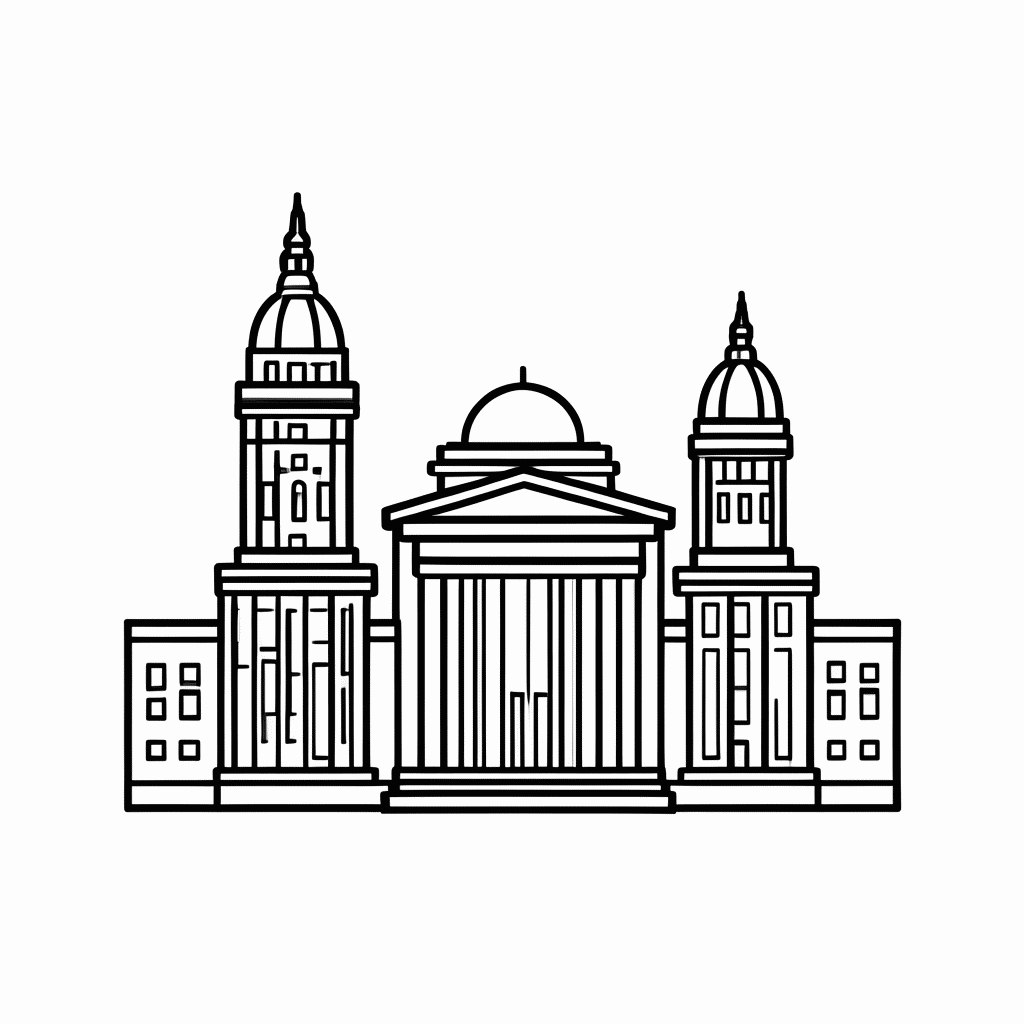 Desenho de Brasilia Congresso para colorir e imprimir grátis em folha A4