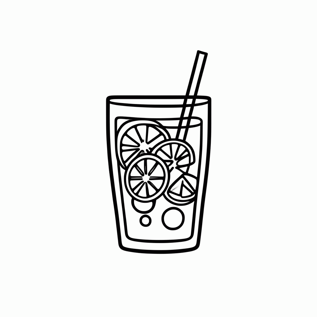 Desenho de Caipirinha para colorir e imprimir grátis em folha A4