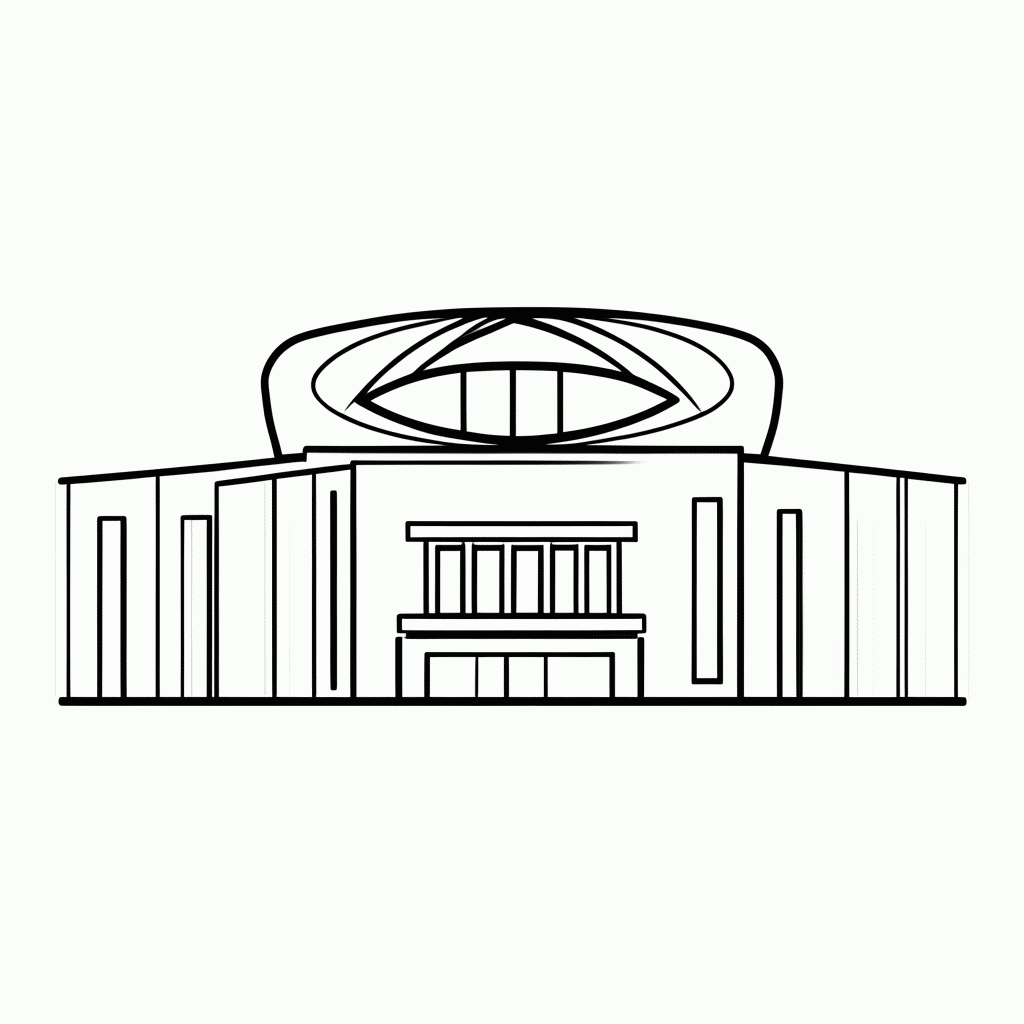Desenho de Curitiba Museu para colorir e imprimir grátis em folha A4
