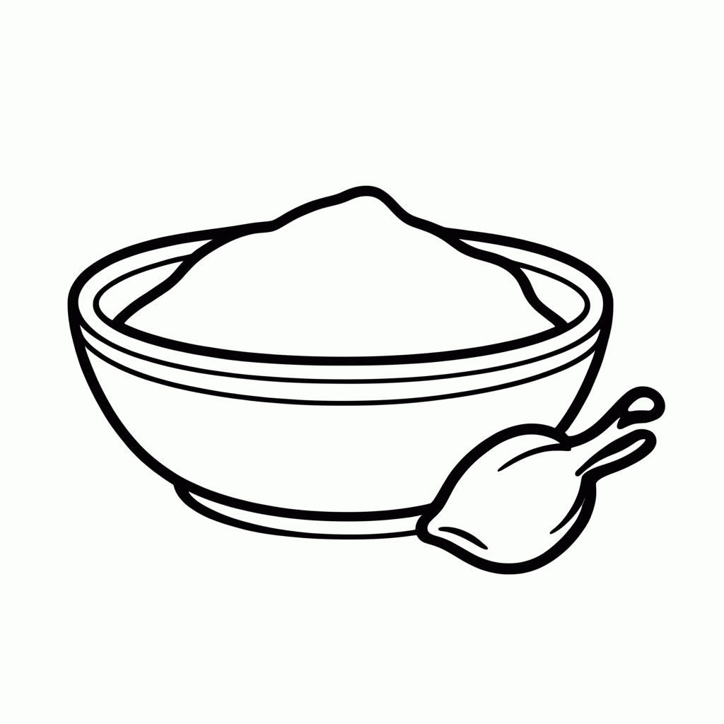 Desenho de Farinha De Mandioca para colorir e imprimir grátis em folha A4