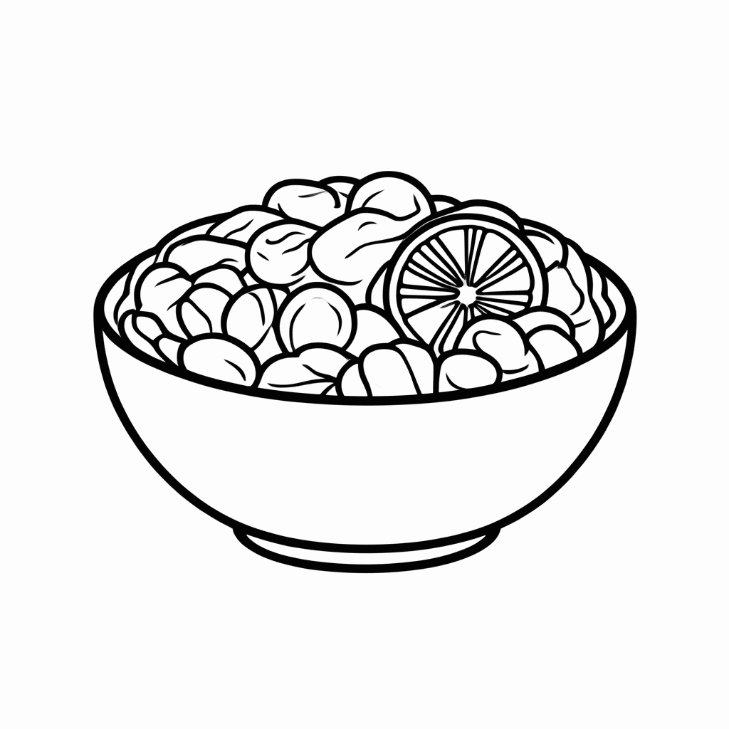 Desenho de Feijoada para colorir e imprimir grátis em folha A4