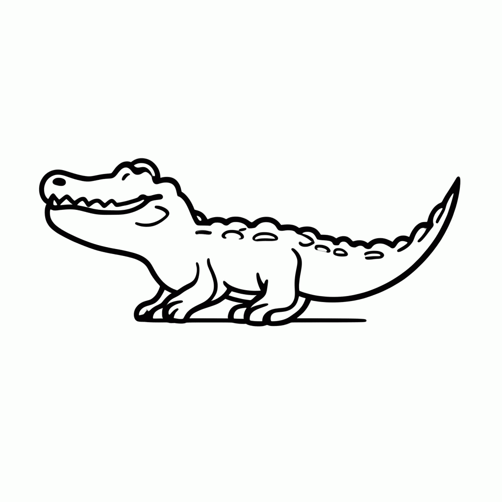 Desenho de Jacare Pantaneiro para colorir e imprimir grátis em folha A4