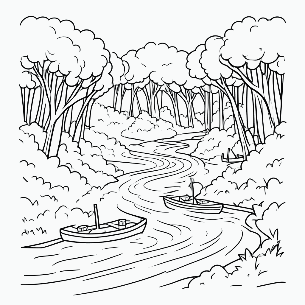 Desenho de Rio Amazonas para colorir e imprimir grátis em folha A4