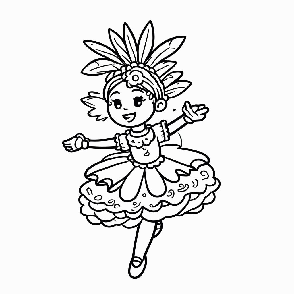 Desenho de Samba No Pe para colorir e imprimir grátis em folha A4