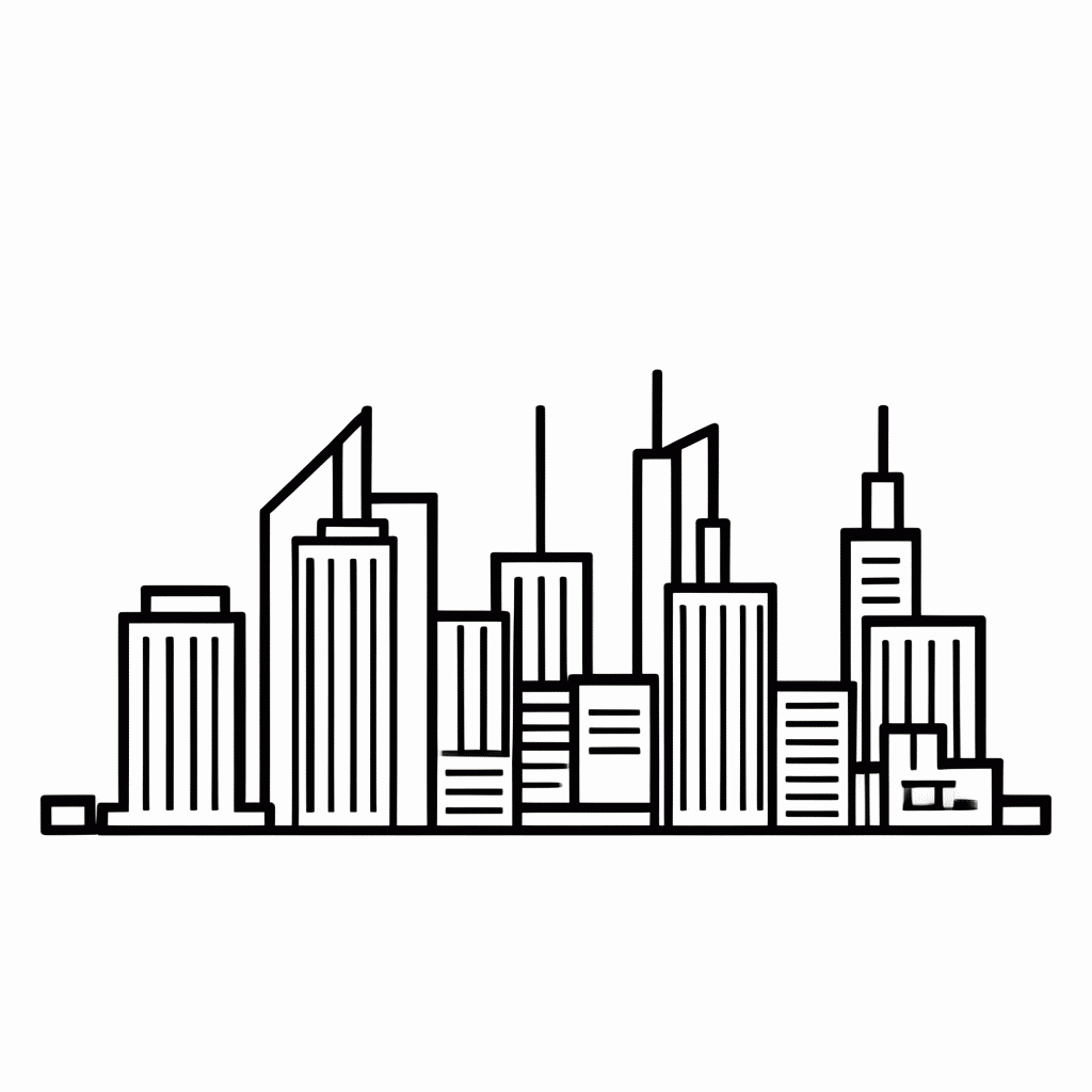 Desenho de Sao Paulo Skyline para colorir e imprimir grátis em folha A4