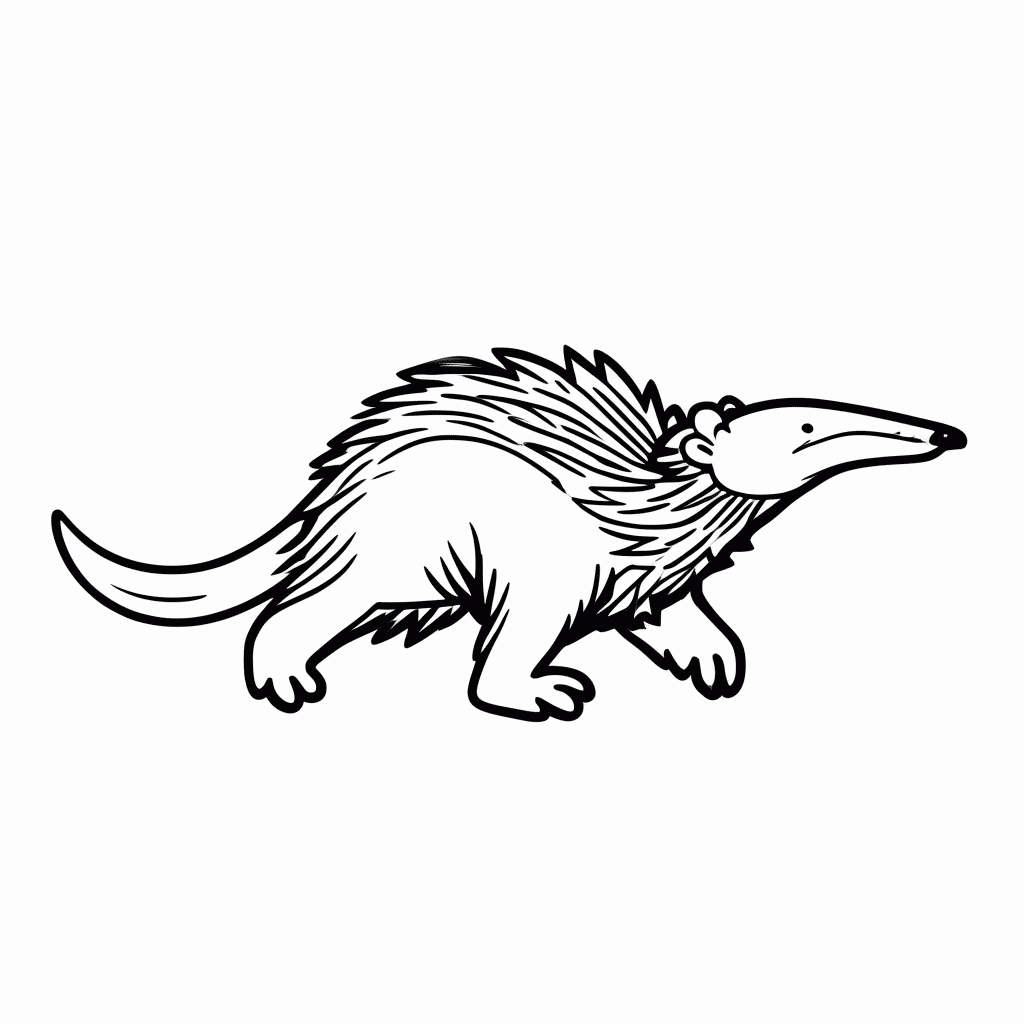 Desenho de Tamandua Bandeira para colorir e imprimir grátis em folha A4
