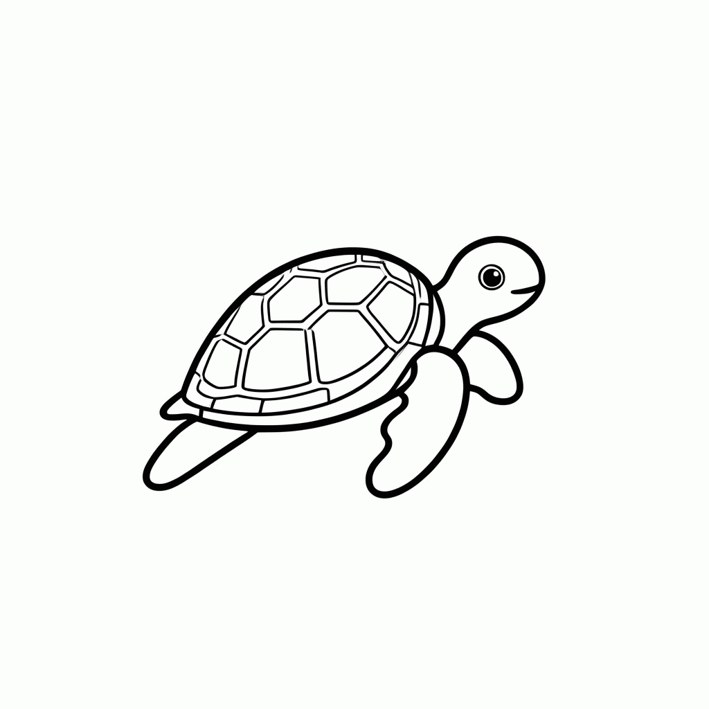 Desenho de Tartaruga Marinha para colorir e imprimir grátis em folha A4
