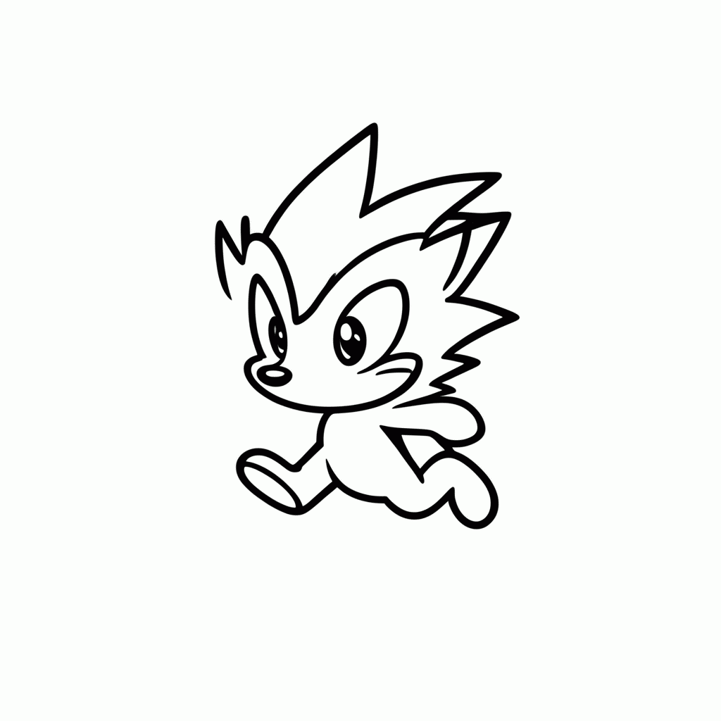 Desenho de Sonic Correndo Velocidade para colorir e imprimir grátis em folha A4