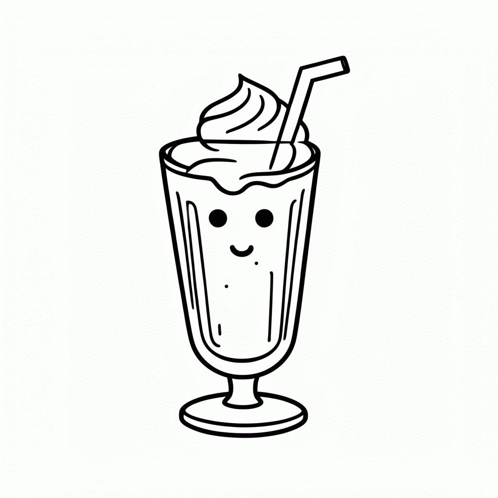 Desenho de Milkshake para colorir e imprimir grátis em folha A4