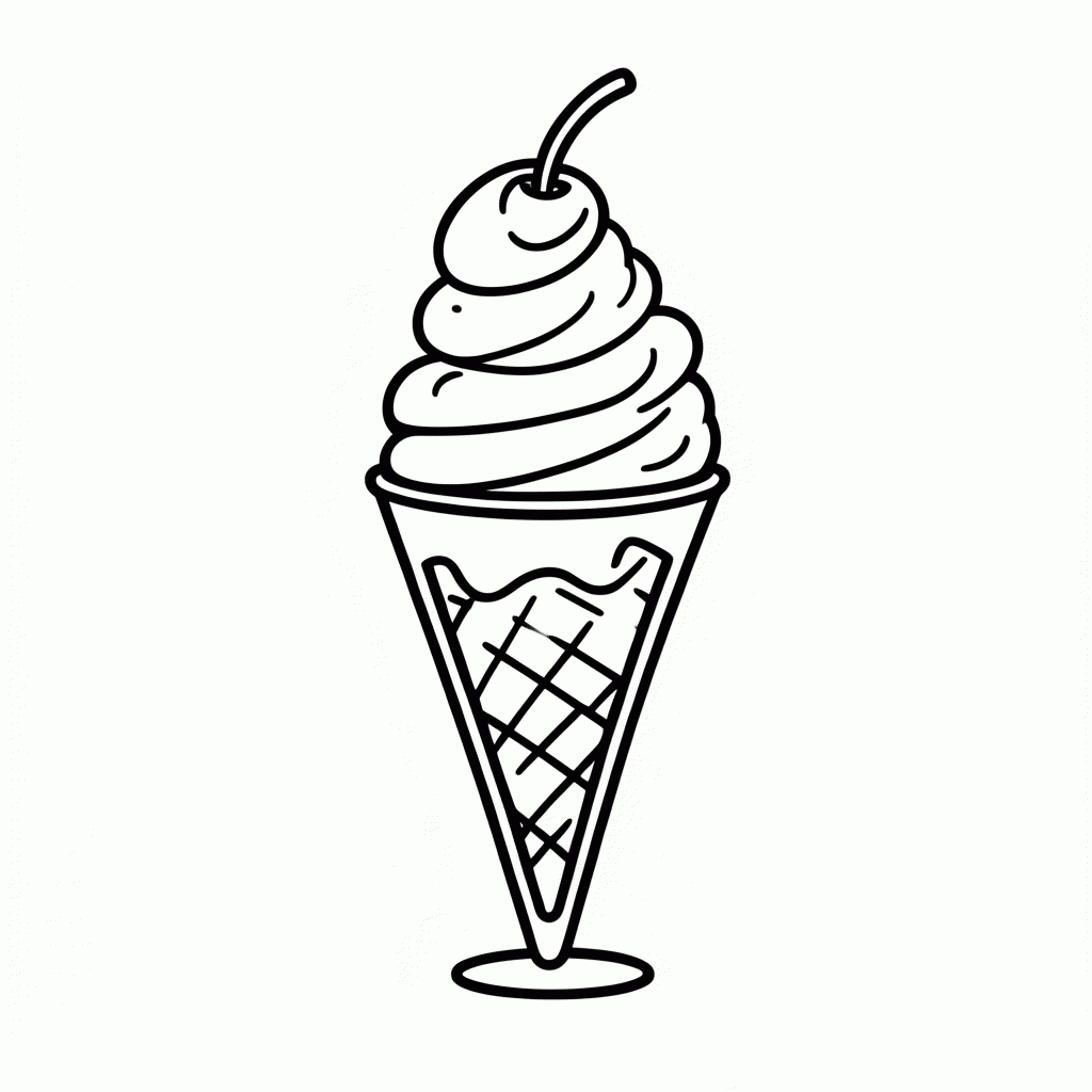 Desenho de Sundae para colorir e imprimir grátis em folha A4