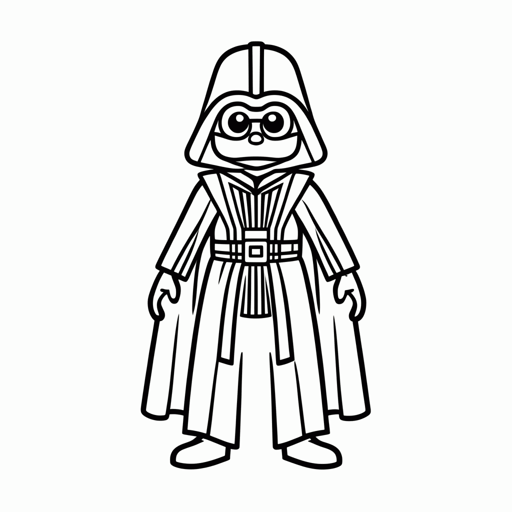 Desenho de Darth Vader Vilao Preto para colorir e imprimir grátis em folha A4