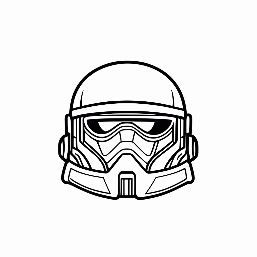 Desenho de Mandalorian Capacete Armadura para colorir e imprimir grátis em folha A4