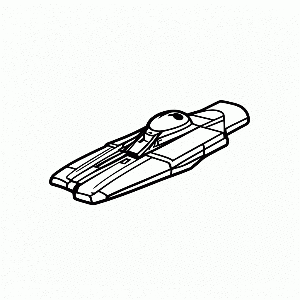 Desenho de Millenium Falcon Nave para colorir e imprimir grátis em folha A4
