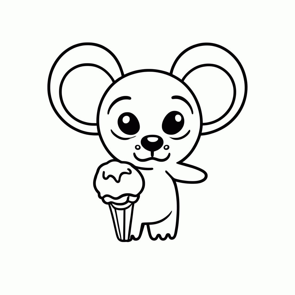 Desenho de Stitch Com Sorvete para colorir e imprimir grátis em folha A4