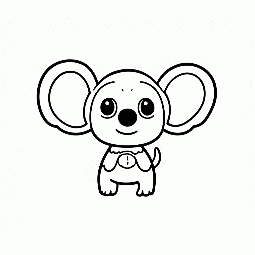 Desenho de Stitch Orelhas Grandes para colorir e imprimir grátis em folha A4