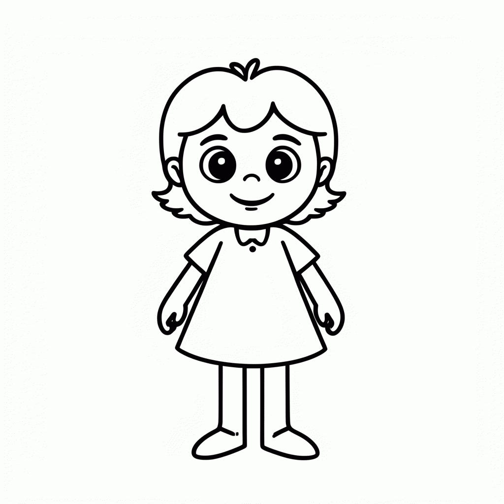 Desenho de Eleven Vestido Rosa Classico para colorir e imprimir grátis em folha A4