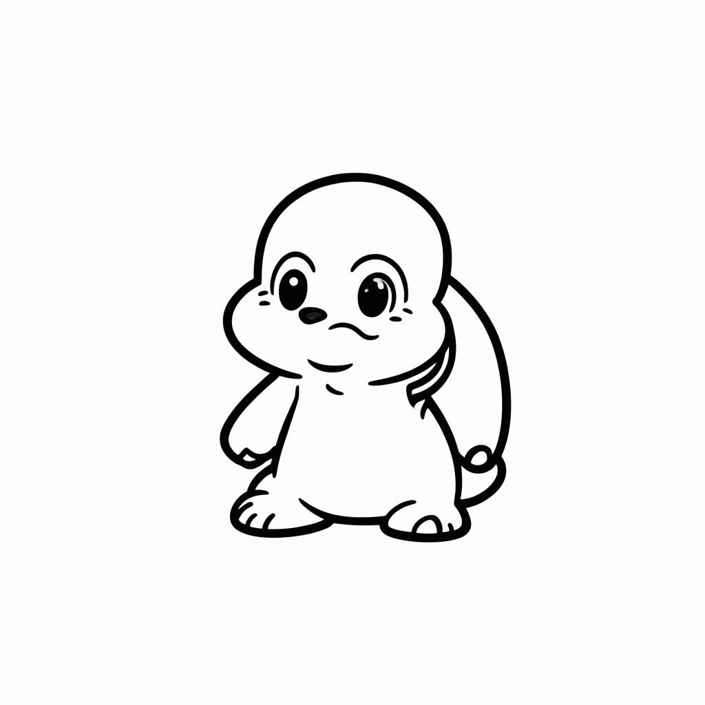 Desenho de Totoro Bebe Branco para colorir e imprimir grátis em folha A4