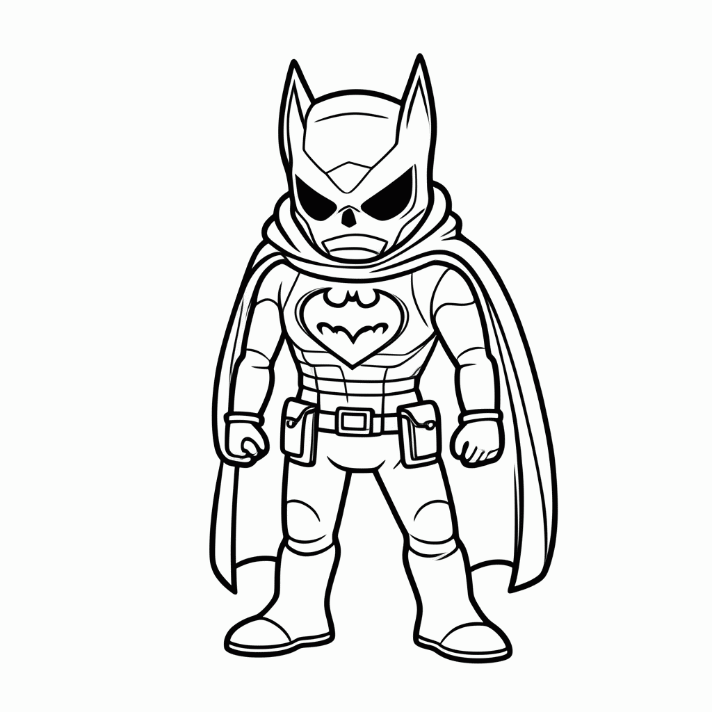 Desenho de Batman para colorir e imprimir grátis em folha A4