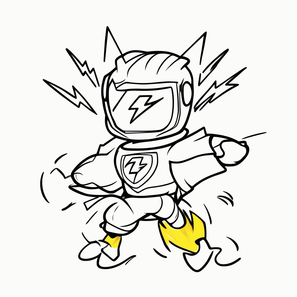 Desenho de Flash para colorir e imprimir grátis em folha A4