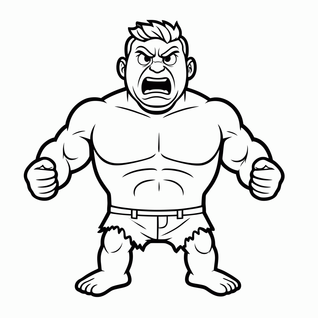 Desenho de Hulk para colorir e imprimir grátis em folha A4
