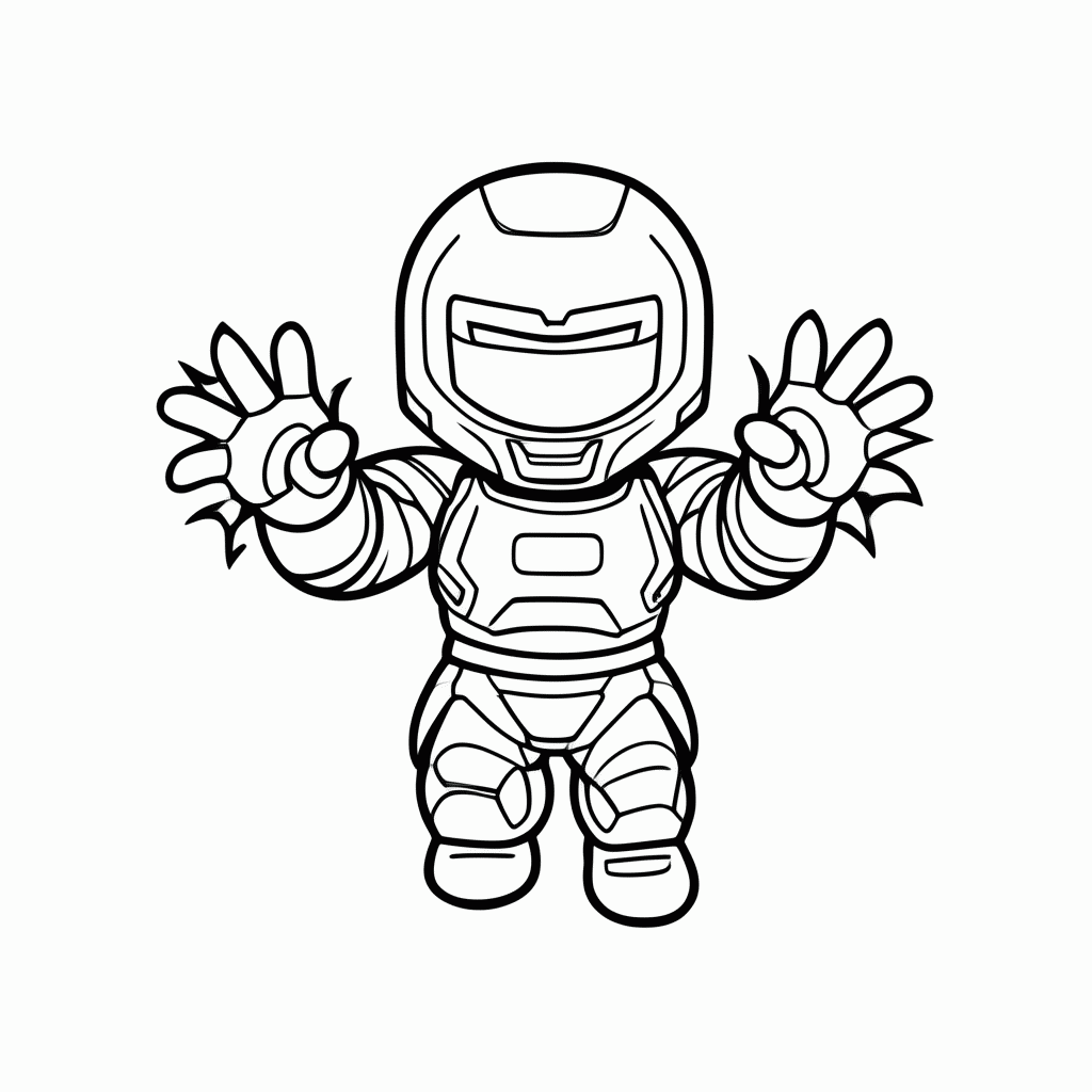 Desenho de Iron Man para colorir e imprimir grátis em folha A4