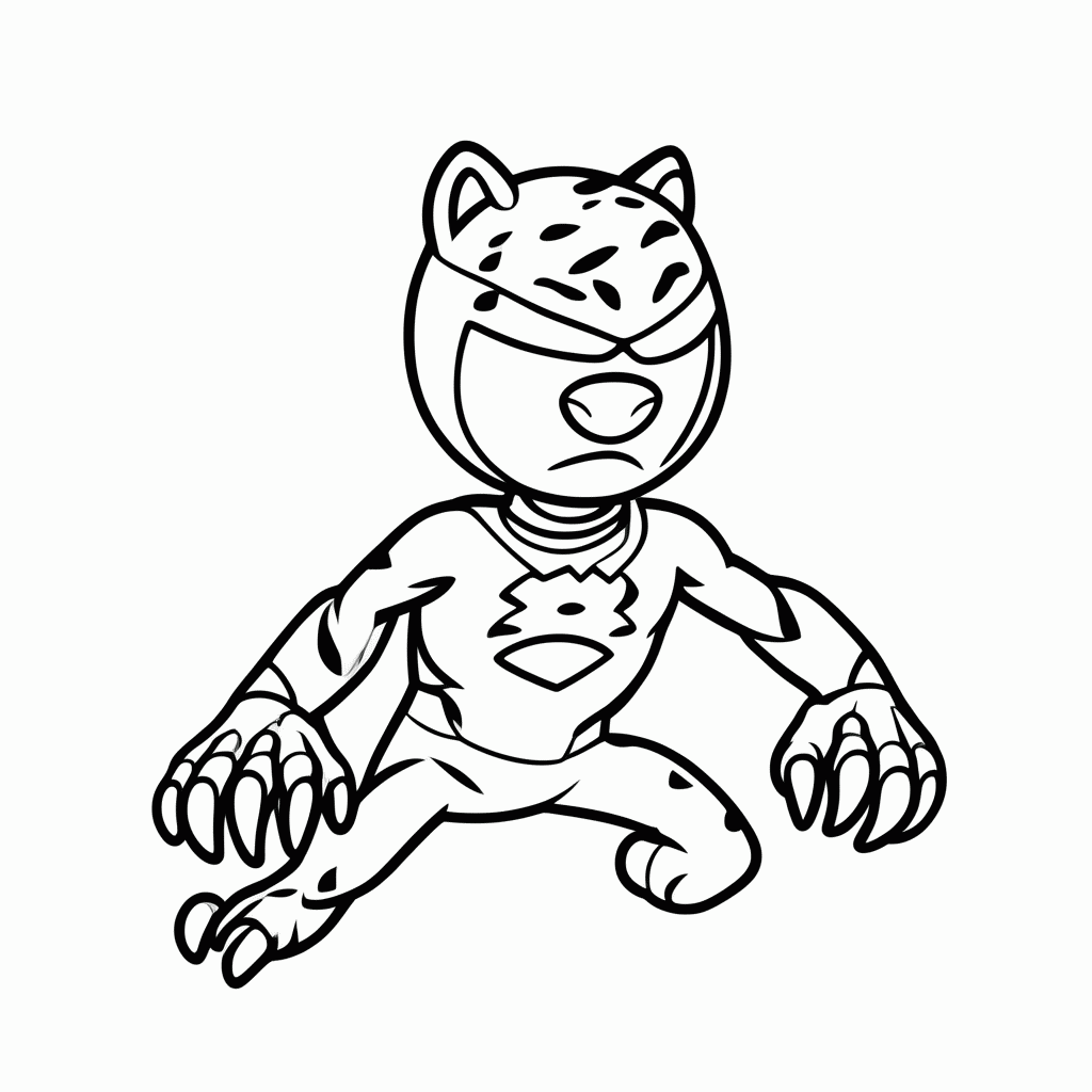 Desenho de Pantera Negra para colorir e imprimir grátis em folha A4