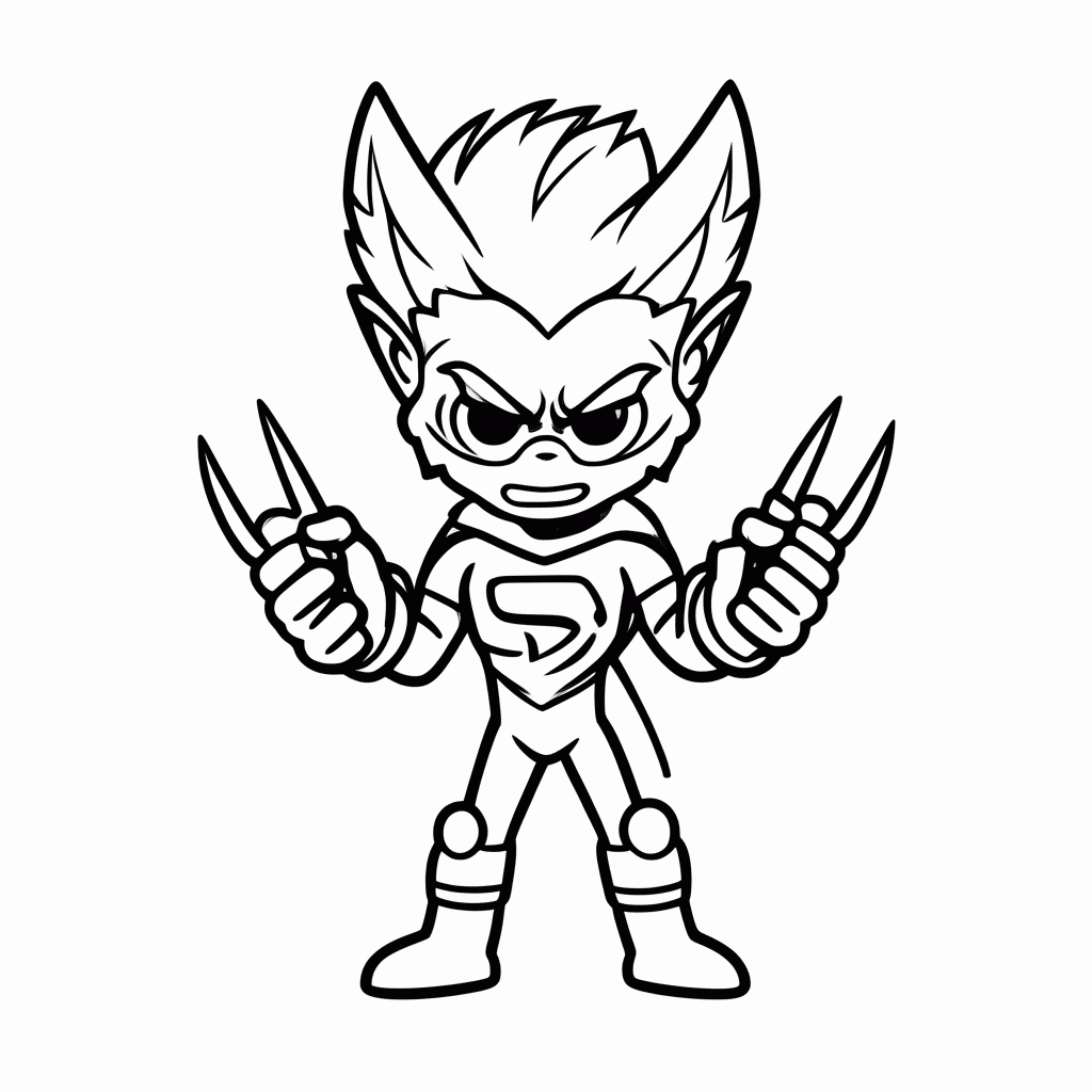 Desenho de Wolverine para colorir e imprimir grátis em folha A4