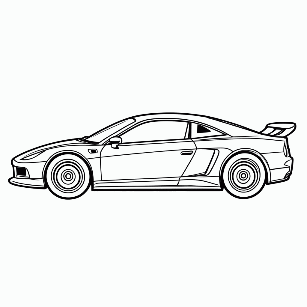 Desenho de Audi R8 para colorir e imprimir grátis em folha A4