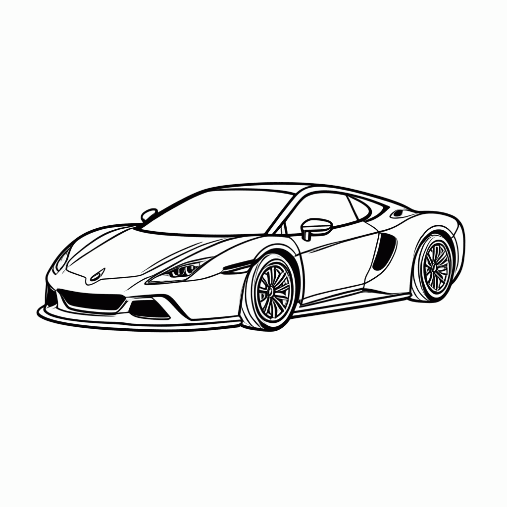 Desenho de Bugatti para colorir e imprimir grátis em folha A4