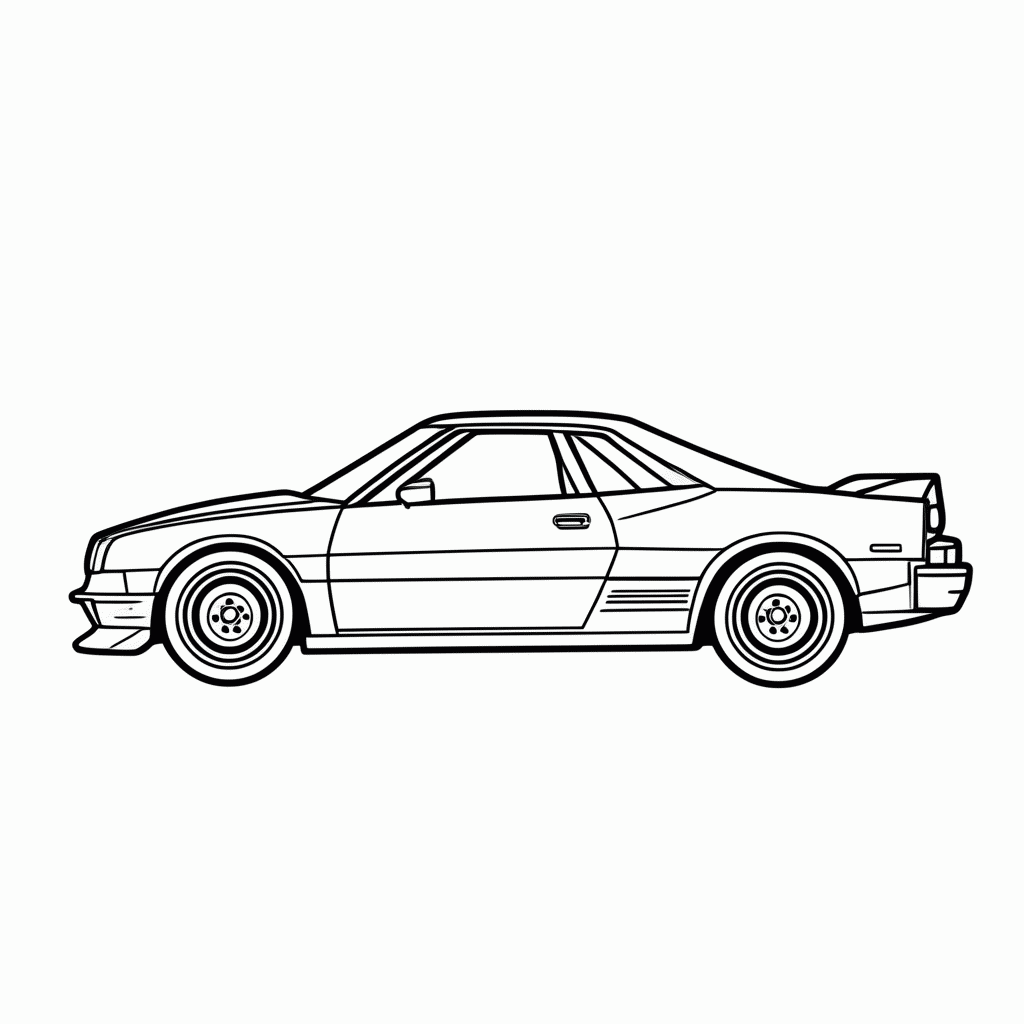 Desenho de Corvette para colorir e imprimir grátis em folha A4