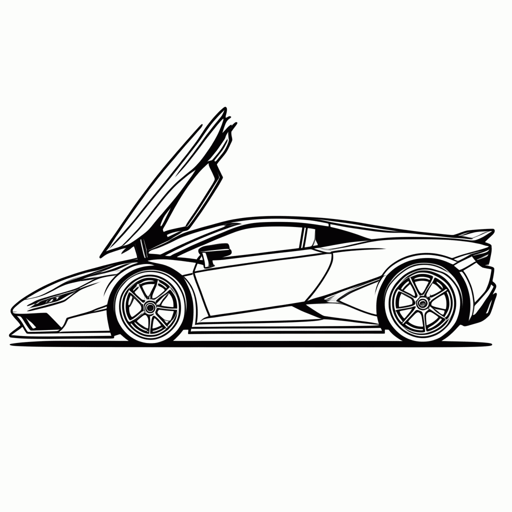 Desenho de Lamborghini para colorir e imprimir grátis em folha A4