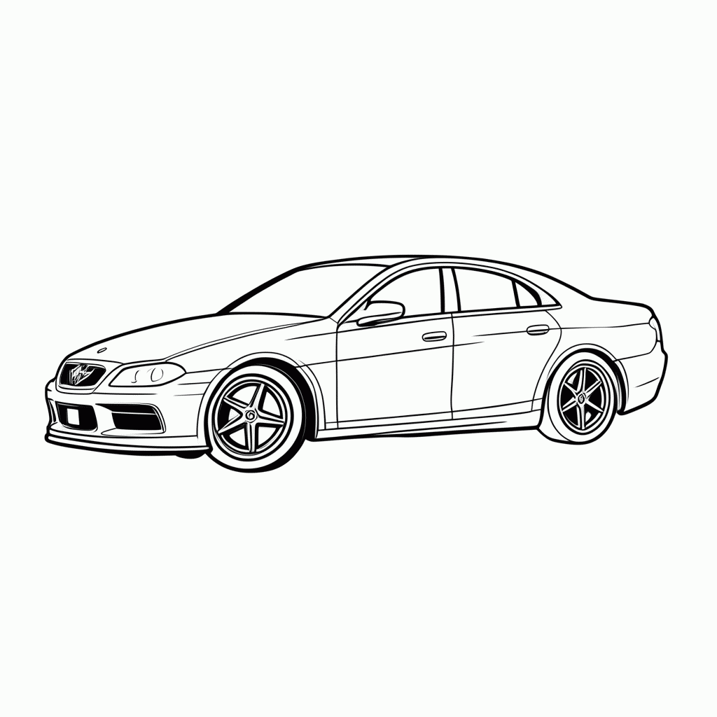 Desenho de Mercedes Amg para colorir e imprimir grátis em folha A4