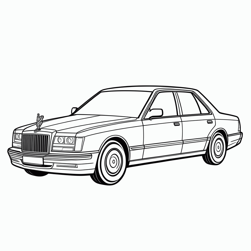 Desenho de Rolls Royce para colorir e imprimir grátis em folha A4