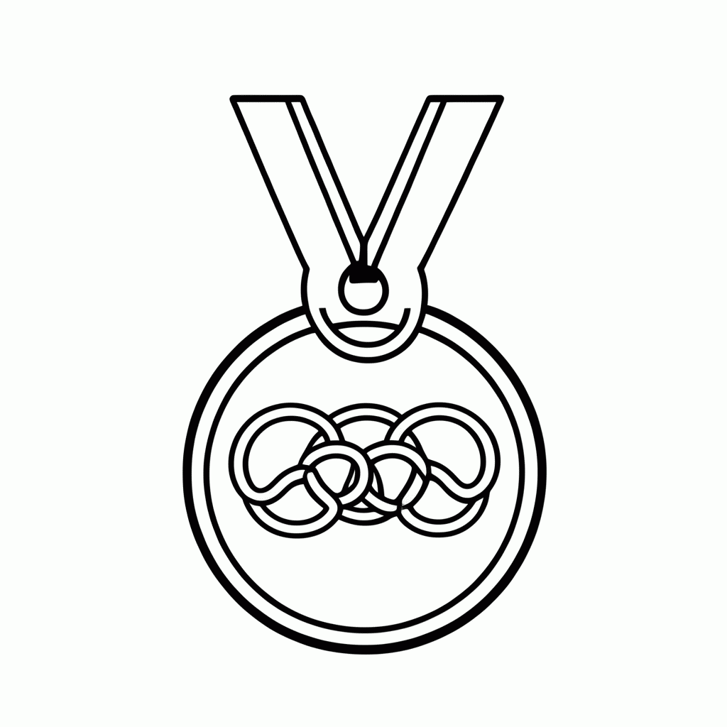 Desenho de Medalha de Ouro Olímpica para colorir e imprimir grátis em folha A4