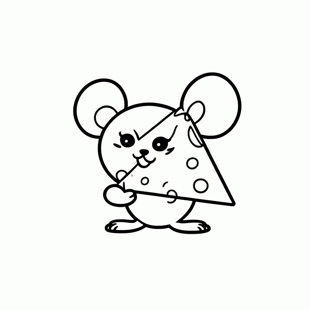 Desenho de Jerry com Queijo para colorir e imprimir grátis em folha A4